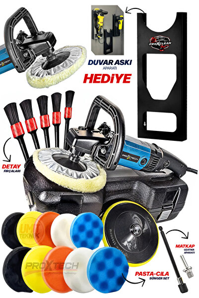 PROXTECH Profesyonel Devir Ayarlı Polisaj Makinesi,Koltuk Yıkama,Zımpara,Past...