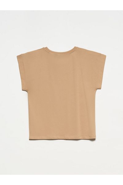 Dilvin 3504 Crew Neck Combed T-Shirt-Beige