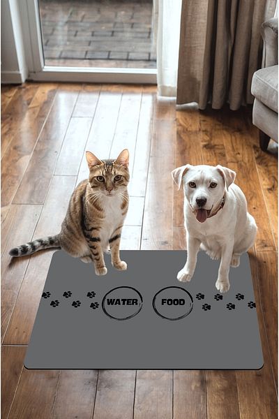 Dormot Modern Digital Printed Food and Water Mat - Cat Mat and Dog Mat (45X70 cm)
