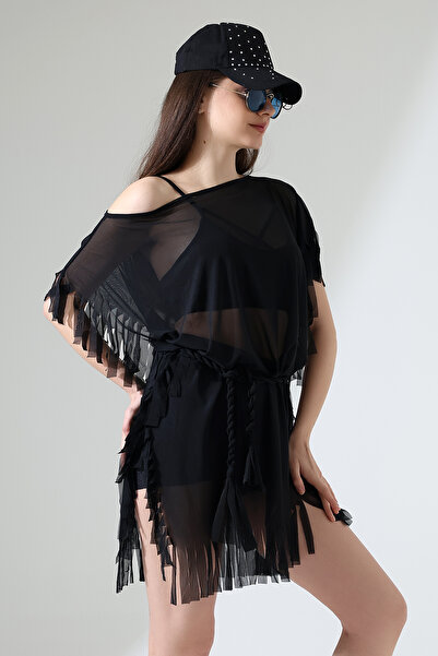 Esberin Tasseled Tulle Pareo