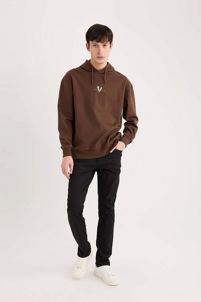 DeFacto S2711 Μαύρο Pedro Slim Fit Skinny Fit Κανονική μέση στενή παντελόνι Jean
