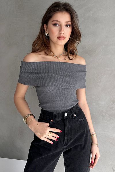 Rabi Shine Rabi̇ Shi̇ne Madonna Collar Sleeveless Camisole Bluz