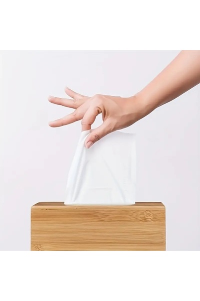 Tanemce Large Size Bamboo Napkin Holder Desktop Napkin Box Bamboo Tissue Paper Box