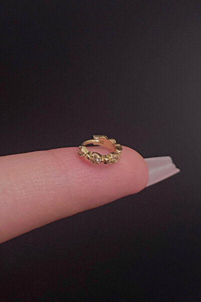 Blisse Piercing Kadın Kalp Figürlü  Zirkon Taşlı Tragus Helix Kıkırdak Halka ...