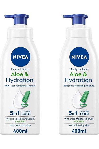 NIVEA Aloe Vera Moisturizing Body Lotion 400ml - Pack of 2