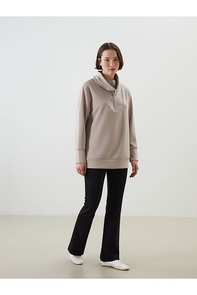 LC Waikiki Lcw Stand Collar Oversize Women's Sweatshirt Tunic