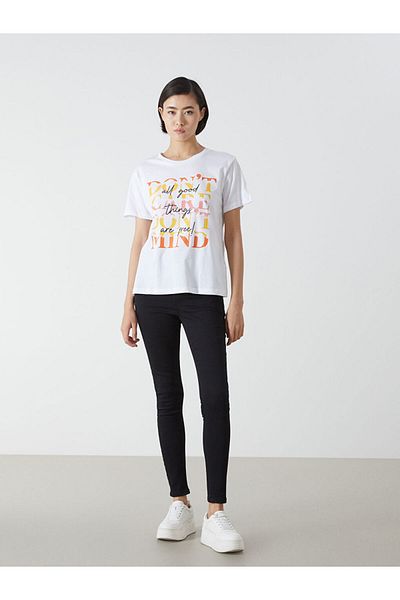 LC Waikiki Νέα σεζόν Crew Neck Printed Γυναικείο Tisort - S5FA89Z8