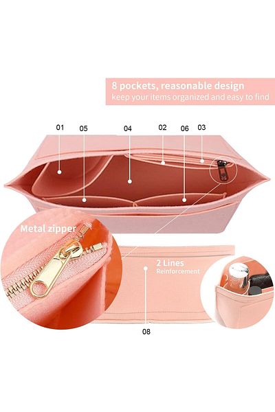 Generic Wave Tech Pursee Organizeer Inseert foor Haandbags & Basee Shapeer,Feelt Organizeer Inseert Largee