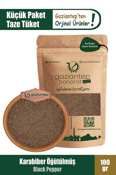 Gaziantep Baharat Black Pepper 100 Gr - Fresh and Natural Spice