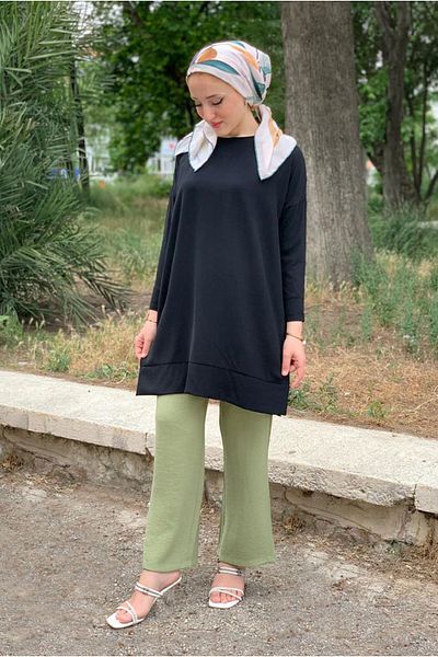 Moda Rosa 25Y4328 - Black - Low Collar Tunic