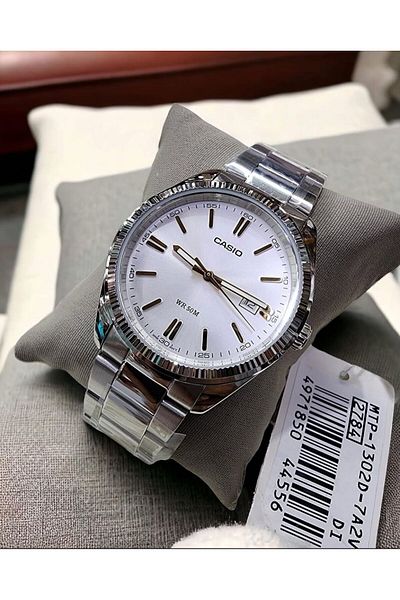 Casio Men's MTP-1302D-7A2 Water Resistant Analog Watch with Stainless Steel Strap - 39 mm - Silver