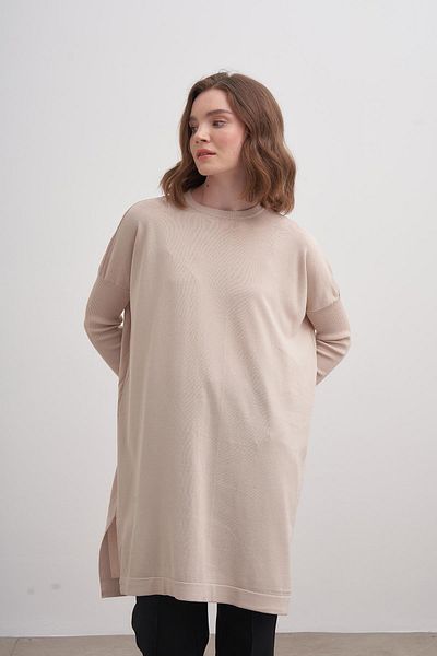 inspiration Beige Rayon Basic Tunic