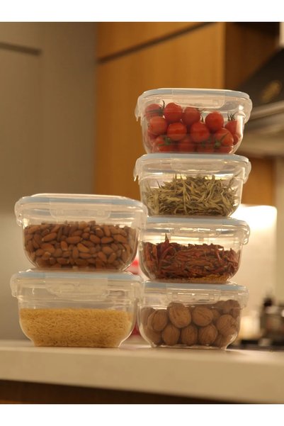 ShopHouse Sealed Airtight Square Storage Container Set 6X (2400 ml)