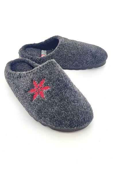 GEZER Women's Winter Seat Anthracite Color Snowflake Patterned Cleaner, House and Dower Slippers