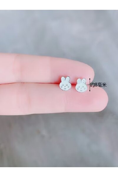 Shisa For Kids Altın Minik sevimli tavşan küpe, S925 gümüş post, anti-alerjik...