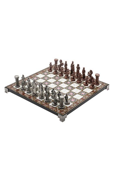 Cooper Chess 30cm Mosaic Patterned Bronze Medieval British Royal Army Figure Chess Set Decorative Gift