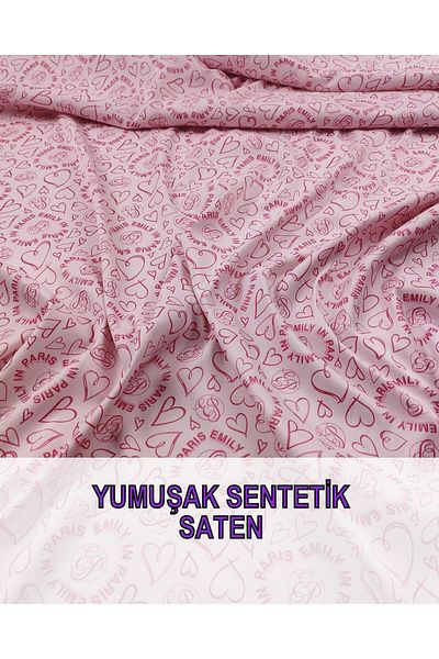 Kumaş Parça Επένδυση σατέν σε ροζ χρώματα (Πλάτος 140 cm x Μήκος 140 cm)