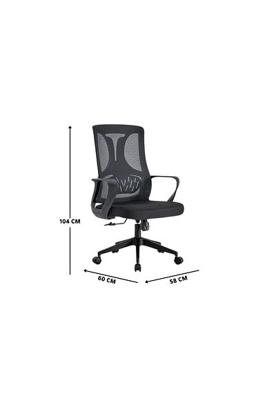 Ebticar Comfortable Ergonomic Office Chair with Lumbar Support, Black with Armrests
