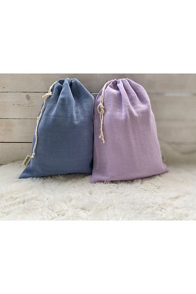 Hubb 2 Colors Muslin Cloth Drawstring Bag 30*40 Clothes Pouch Organizer Multi-Purpose