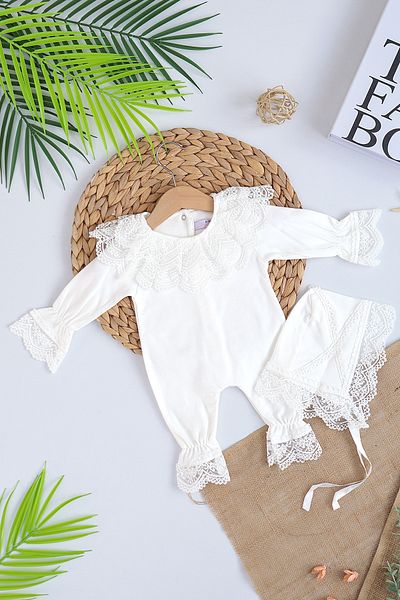 Sitilin Baby Girl Luxury Romper Set with Lace Hat