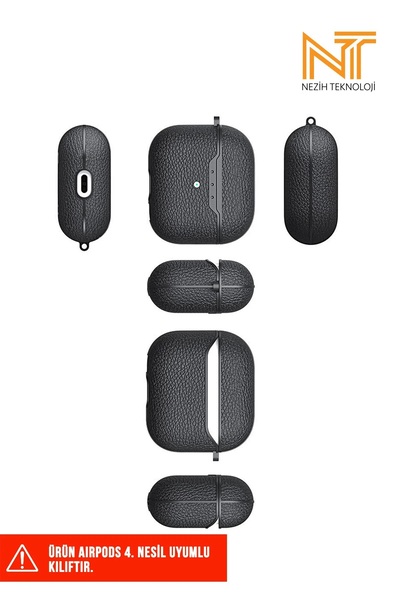 Nezih Case 4. Generation Compatible Leather Patterned Silicone Case with Airbag