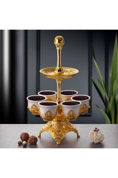 KT HOME Mırra Zemzem Seti Ayaklı Mırra Kahve Seti Hurmalık Tutmalı Mırra Seti...