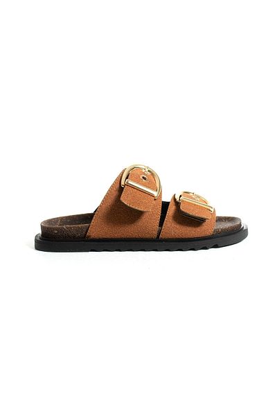 shopcolic 2 Row Big Buckle Detail Mangomod Women's Slippers