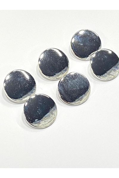 karantuhafiye Silver 3 cm Metallized (Plastic) Flat Model Coat Trench Coat Button