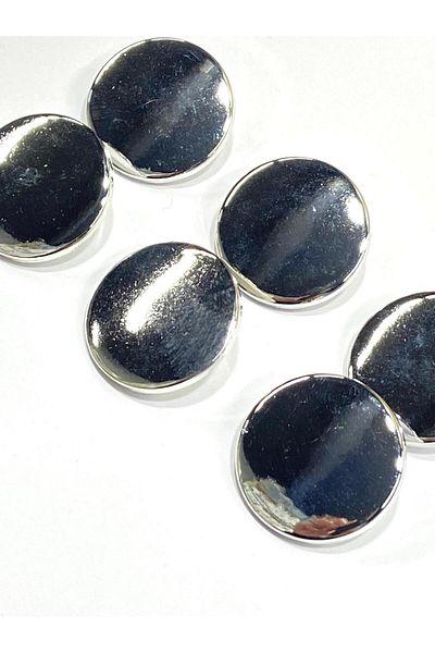 karantuhafiye Silver 3 cm Metallized (Plastic) Flat Model Coat Trench Coat Button