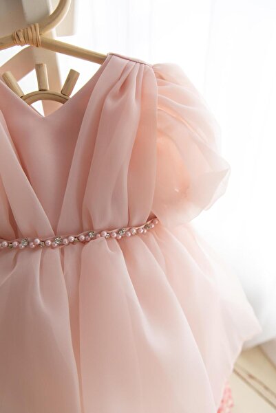 PİTABABY Rosalin - Pudra Özel Gün Kız Çocuk Elbisesi