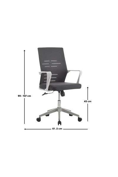 Ebticar Grey Office Chair with Armrests and Metal Legs on Wheels