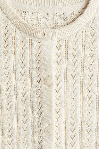H&M Pointelle-knit cotton cardigan