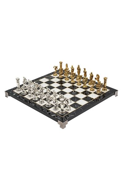Cooper Chess 30cm Marble Patterned Mythological Gold Discus Olympic Figure Chess Set Decorative Gift Set