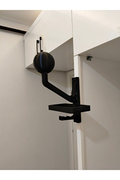 shop 3D Yazıcı ile Üretilmiş Siyah Motorcular Için Kask, Telefon, Cüzdan ve Mont Asılabilir 3’lü Askılık