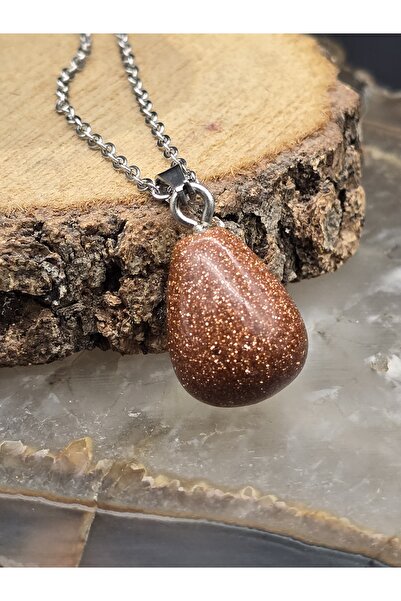 NBS Beautiful Naturel Stones Yıldız Taşı Kolye Çelik Zincir Kararmaz Kadınlar...