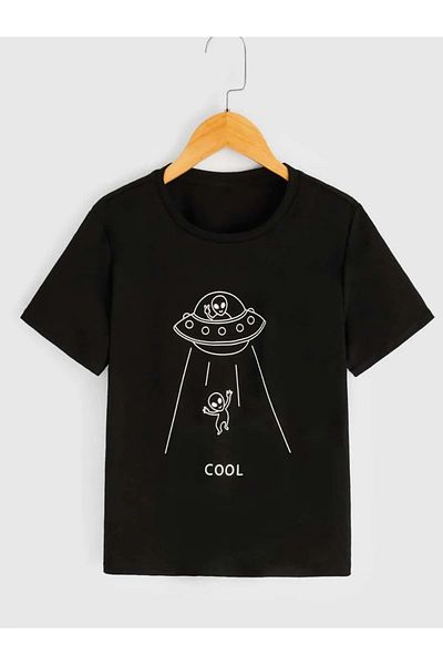 THİS GYOX ALIEN UFO PRINTED KIDS T-SHIRT