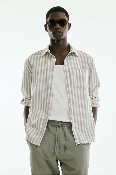 H&M Regular Fit Linen-blend shirt