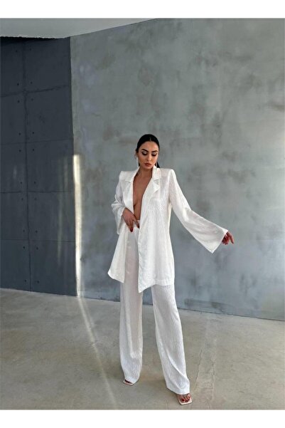 Butik ΠΟΥΚΑΜΙΣΟ ΖΑΚΑΡ ΒΙΣΚΟΣ - ΣΕΤ ΠΑΝΤΕΛΟΝΙ - Λευκό