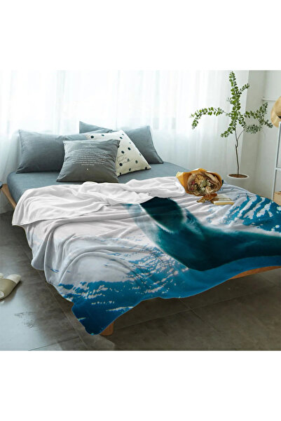 Elmas Dizayn Special Design 150*220 Antibacterial Tv Armchair Bed Spread - Bird and Flower Motif Blanket