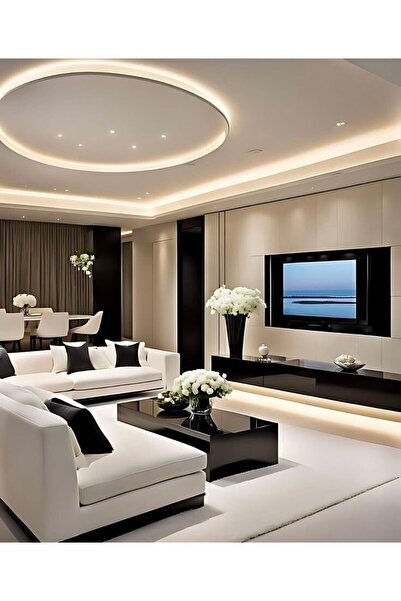 LUXURY VİLLA Luxury Villa Siyah Camlı Orta Sehpa 55 X100 Yükseklik 30cm