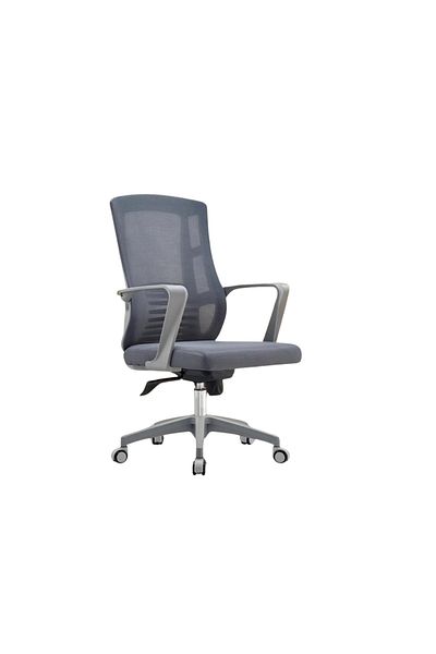 Ebticar Gray Office Chair with Armrests and Metal Base