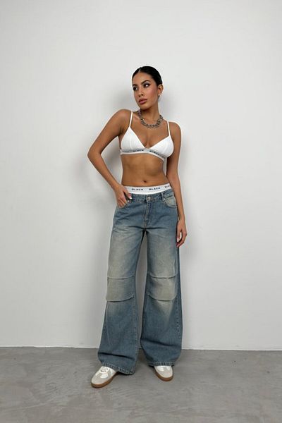 Ebedi Low Waist Knee Layer Jeans