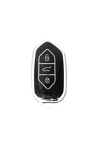 BARKAS ELEKTRONİK Togg T10X Compatible 3 Button Switch Protection Case - Black Silver