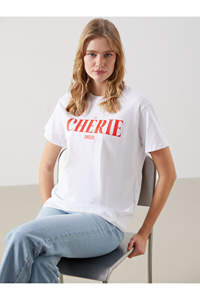 LC Waikiki RMZ GİYİM FARKIYA تي شيرت نسائي مطبوع بياقة روبا