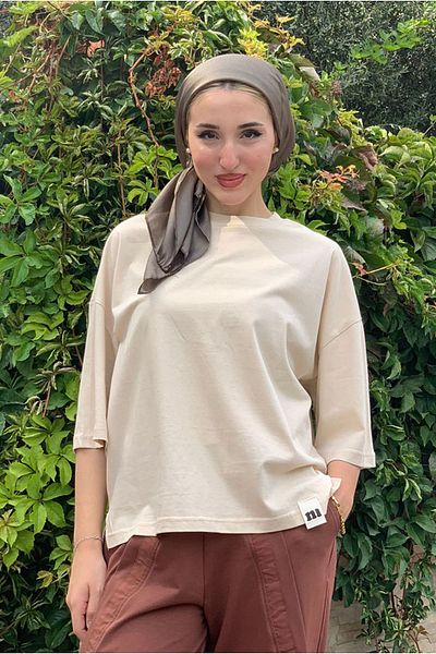 Moda Rosa 25Y7004 - Beige - Basic Tshirt