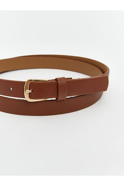 LC Waikiki Γυναικεία ζώνη LCW ECO Brown Leather Look