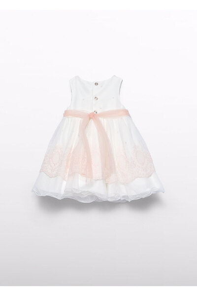 Abel & Lula Abel&lula Bebek Işlemeli Jakarlı Tül Elbise 5004