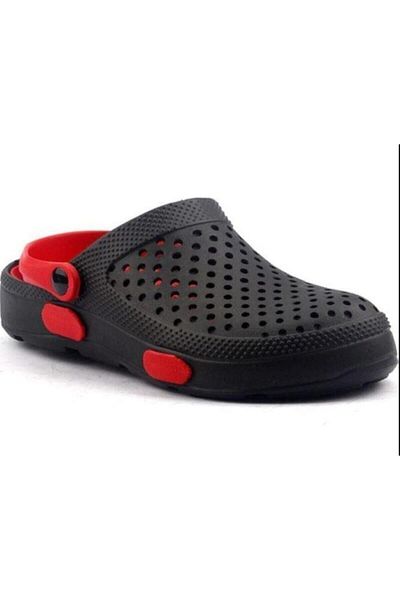 GEZER Eva Sole Unisex Μαύρο-Κόκκινο Sports Hospital and Work Slippers - 9626