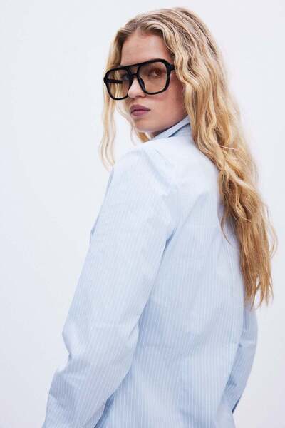 H&M Shoulder-pad tapered-waist shirt