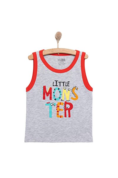 ebebek Hello Baby HelloBaby Basic Erkek Canavar Baskılı Atlet Tshirt Erkek Bebek